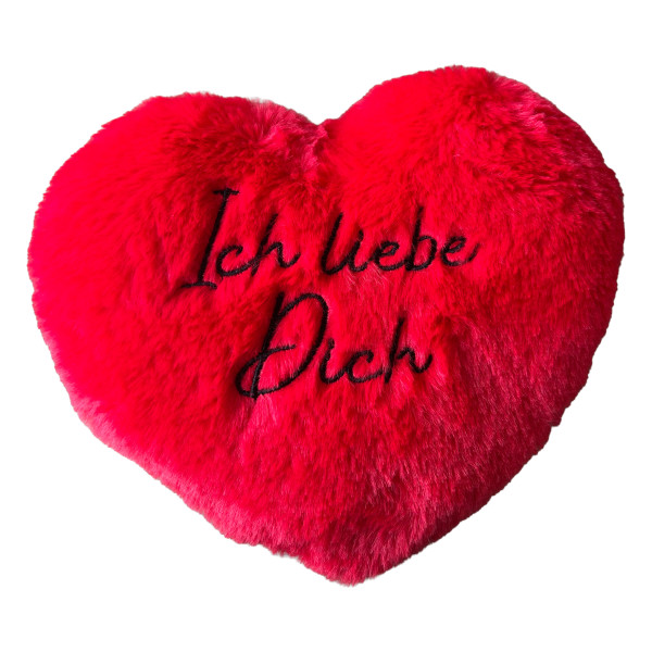 Kissen ICH LIEBE DICH in rot aus Polyester