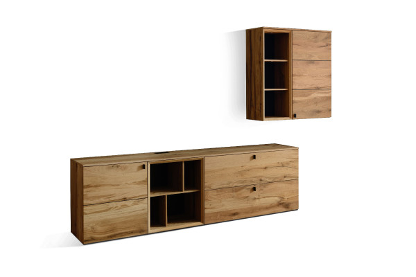 Wohnwand VENJAKOB ANDIAMO 3.0 in Steingrau aus Lack