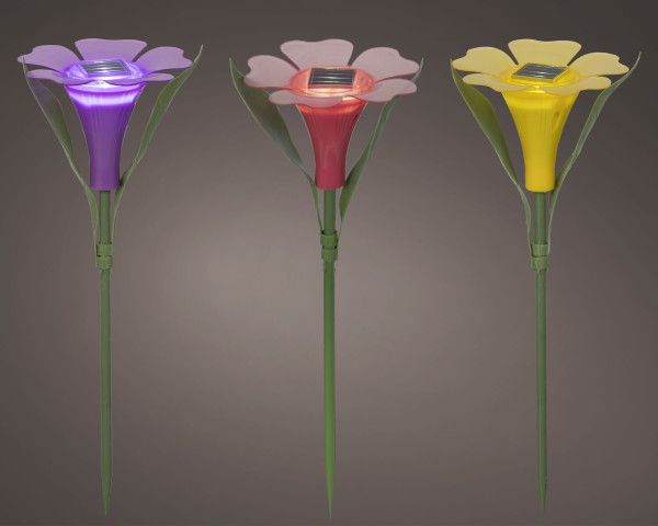 Gartenstecker SOLAR FLOWER in mehrfarbig aus Kunststoff