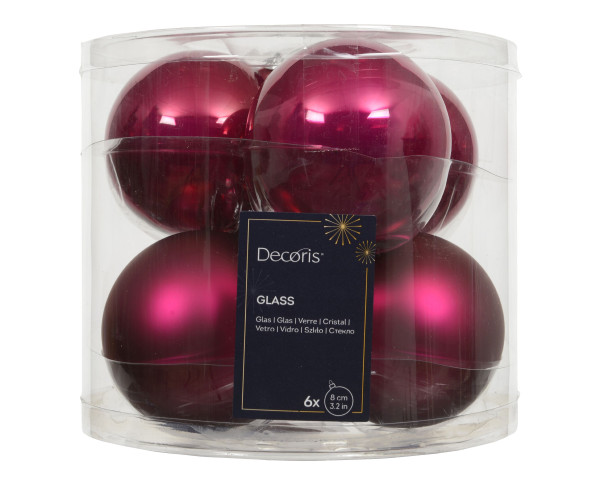Weihnachtskugel-Box FESTLICH ROSA in pink aus Glas