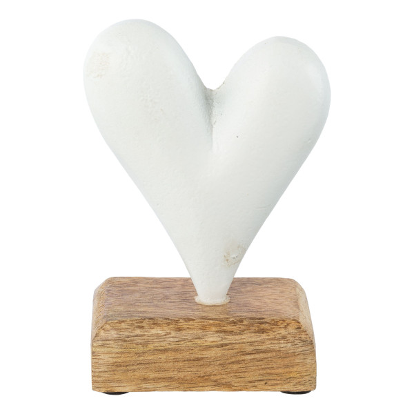 Aufsteller Herz in weiß aus Aluminium