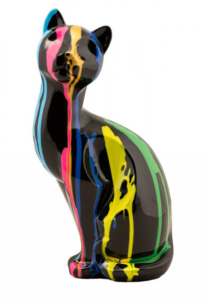 Skulptur BUNTE KATZE II in mehrfarbig aus Kunststoff