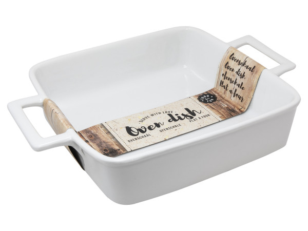 Ofenschale SQAURE in weiß aus Porzellan