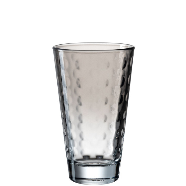 Longdrinkbecher LEONARDO OPTIC in grau aus Glas