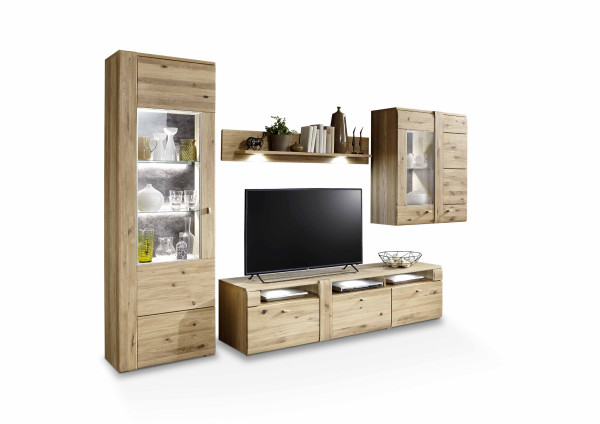 Wohnwand HARPER IZAMAL in Alteiche aus Massivholz