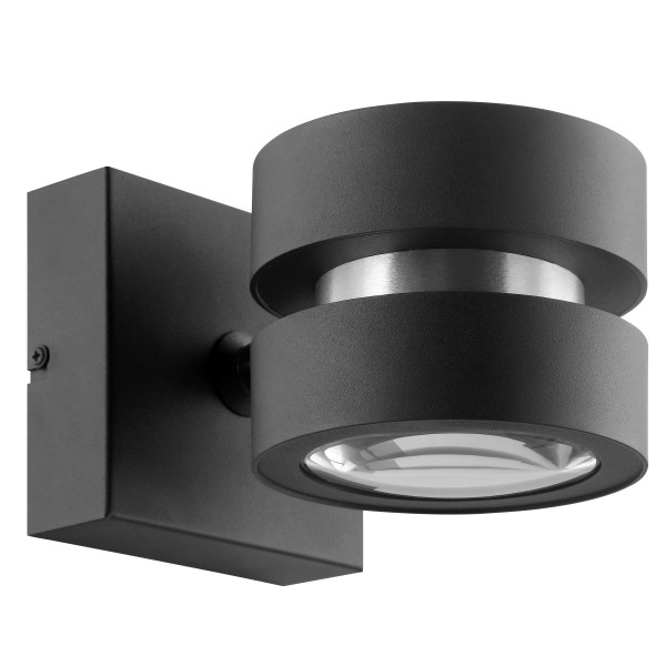 Wandleuchte GLOW SPHERE in schwarz aus Aluminium