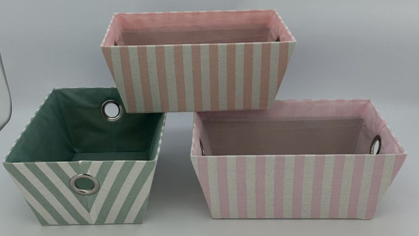 Korb STRIPES in mehrfarbig aus Materialmix