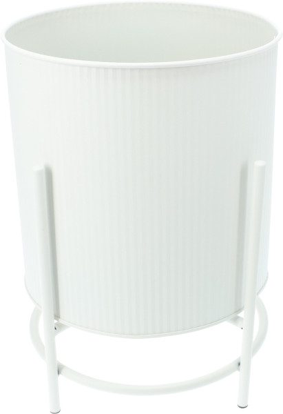 Übertopf auf Fuß in weiß aus Zink