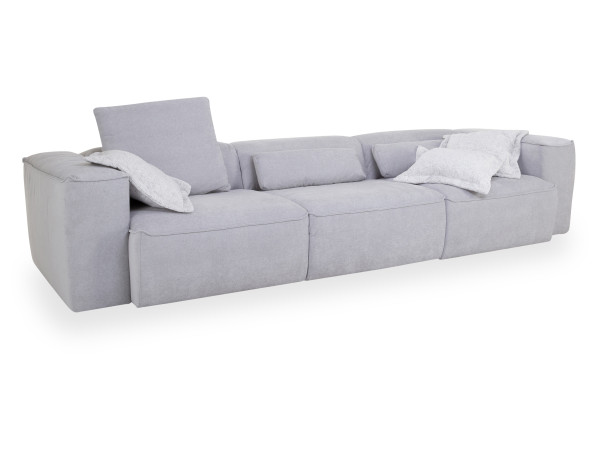 Megasofa SYSTEMPOLSTER MABEL in silver aus Stoff