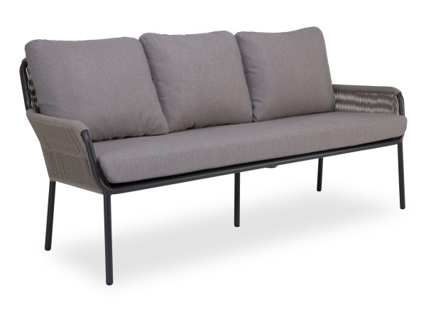 Sitzbank 3-Sitzer Como in anthrazit aus Metall