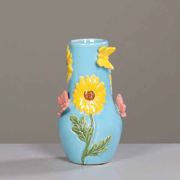Vase in blau aus Keramik