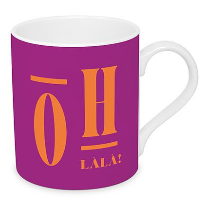 Henkelbecher DESIGN@HOME OHLALA in lila aus Bone China