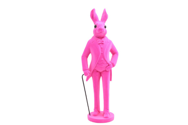 Hase FLOCKY in pink aus Polyresin