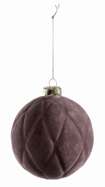 Weihnachtskugel beflockt in rot aus Glas