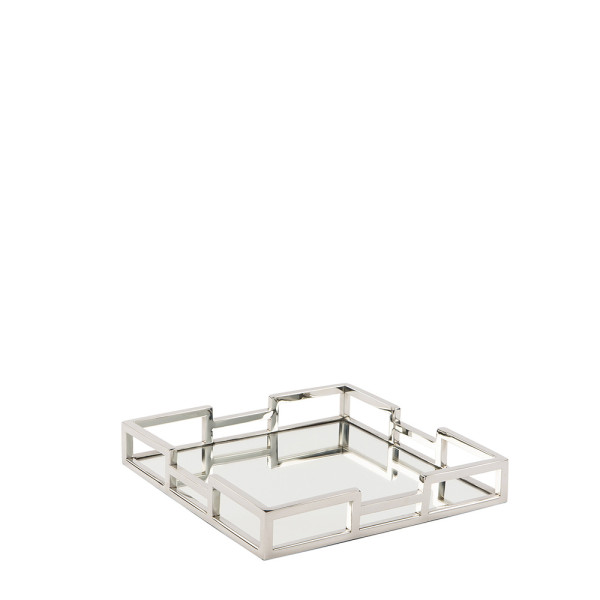 Spiegeltablett HOMMAGE in silberfarben aus Edelstahl