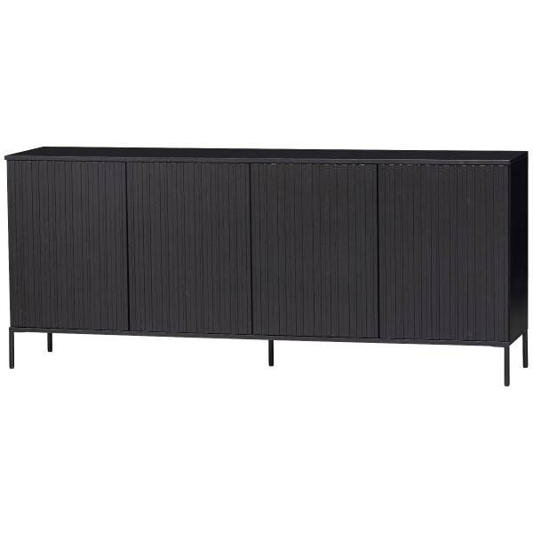 Kommode WOOOD GRAVURE in schwarz aus Massivholz