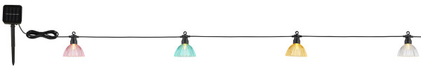 Solarlichterkette LED in schwarz aus Klarglas