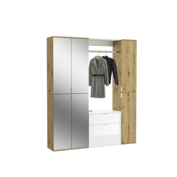 Garderobe PROJEKT X in Artisaneiche aus Dekor