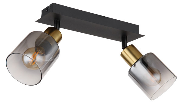 Wand-/Deckenspot HOLLSY in schwarz aus Metall