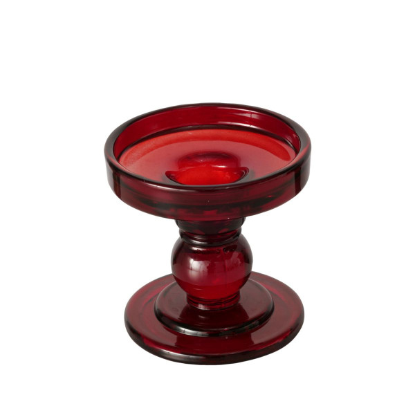 Kerzenleuchter MATAR in rot aus Glas
