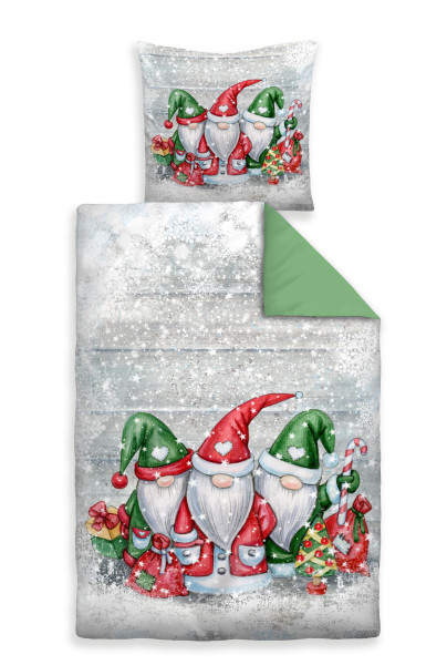 Bettwäsche BIBER sturmgrau in grau aus Baumwolle