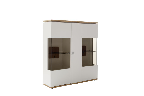 Highboard HARPER MASKAT in weiß aus Dekor