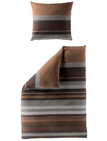 Bettwäsche Renforcé braun aus Baumwolle
