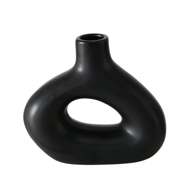 Vase METTY in schwarz aus Steinzeug