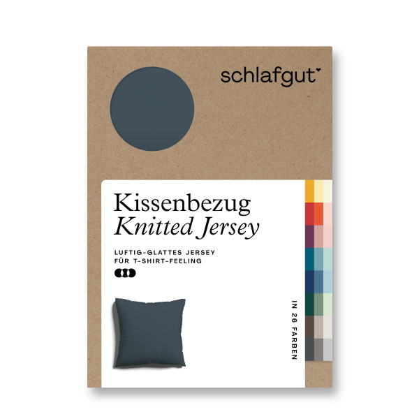 Kissenbezug Knitted Jersey in grau aus Mischgewebe
