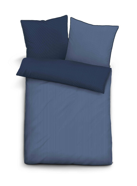 Bettwäsche MODENA Satin in blau aus Baumwolle