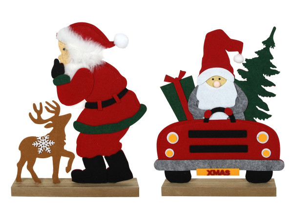 Dekofigur WEIHNACHTSMANN in rot aus Filz