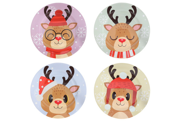 Dekoteller RENTIER in mehrfarbig aus Metall