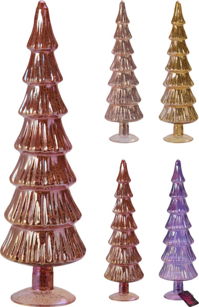 Dekoobjekt X-MAS TREE in mehrfarbig aus Glas