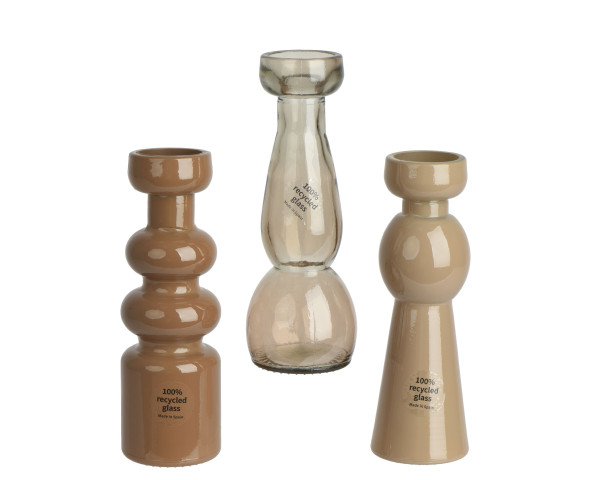 Kerzenhalter in mehrfarbig aus Glas