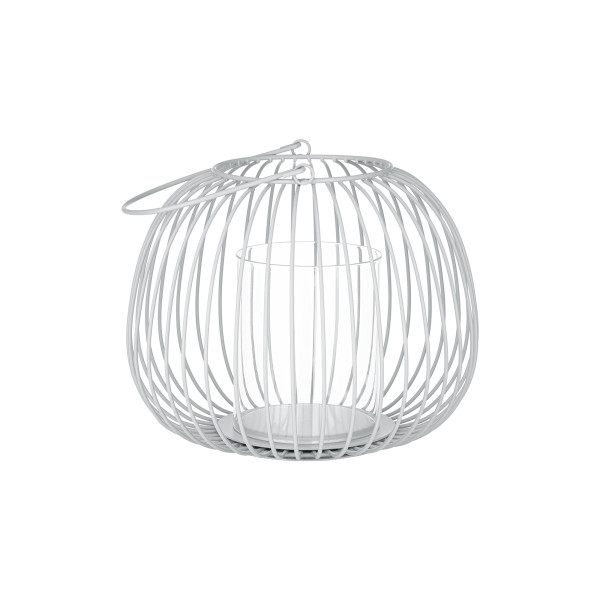 Laterne ELUA in grau aus Metall