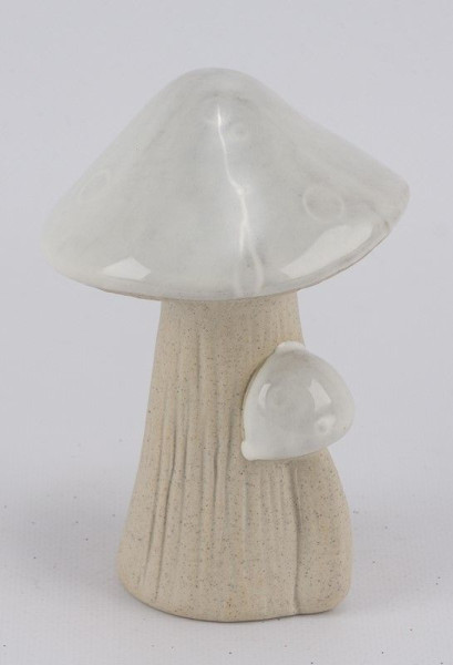 Pilz in hellgrau aus Keramik