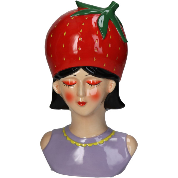 Vase LADY STRAWBERRY in mehrfarbig aus Dolomit