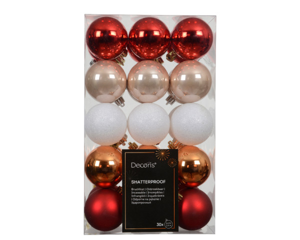 Weihnachtskugel-Set GRACE in mehrfarbig aus Kunststoff