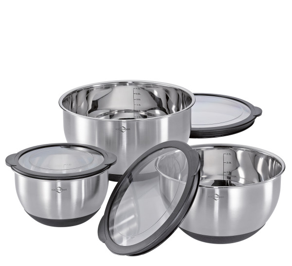 Schüssel-Set KÜCHENPROFI DELUXE in silberfarben aus Edelstahl