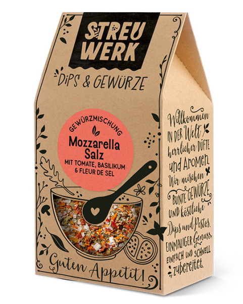 Mozzarellasalz in braun aus Papier
