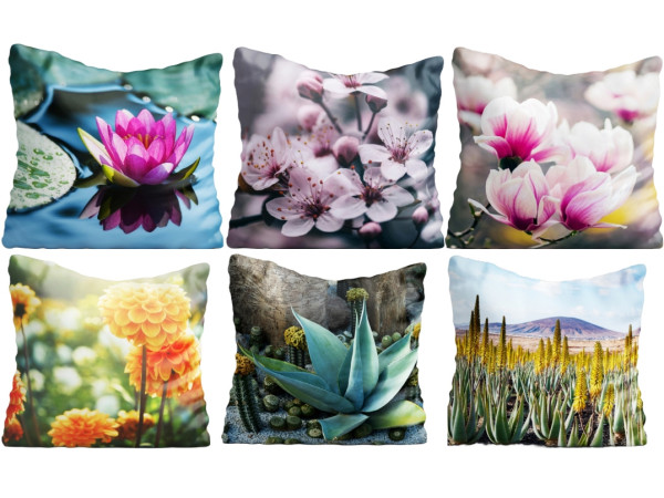 Kissen OUTDOOR FLOWER in mehrfarbig aus Polyester