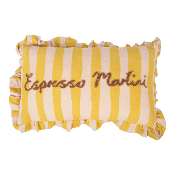 Kissen ESPRESSO in gelb aus Baumwolle
