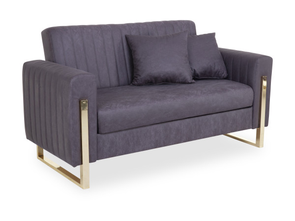 Sofa 2 Sitzer JOSCHA in dunkelbraun aus Stoff