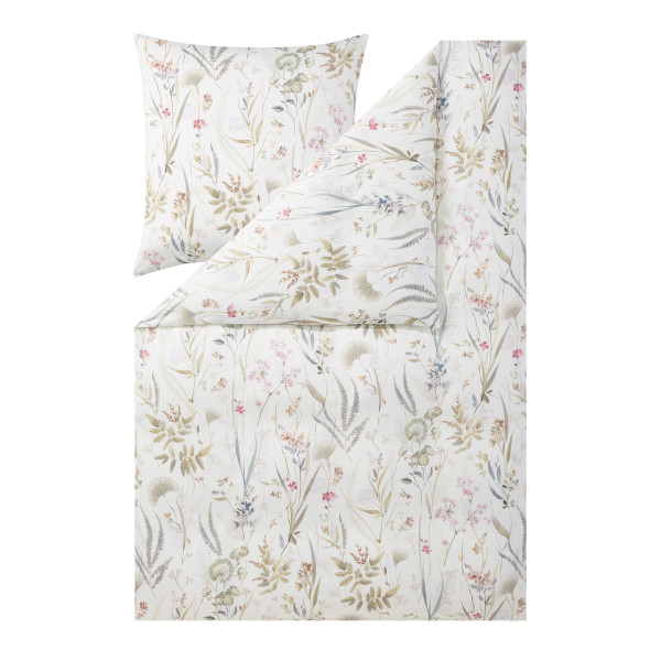 Bettwäsche RIEKE Mako-Satin in beige aus Baumwolle