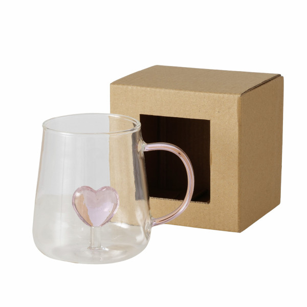 Henkelbecher VALENTINE in rosa aus Glas
