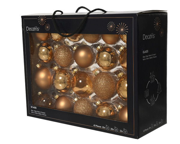 Weihnachtskugel-Box MAXI BRANDY in kupferfarben aus Glas