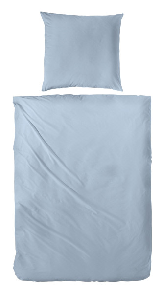Bettwäsche MAKO-SATIN in blau aus Baumwolle