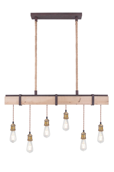 Hängeleuchte CHARISA in beige aus Holz