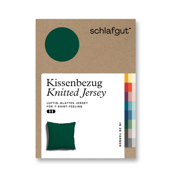 Kissenbezug Knitted Jersey in grün aus Mischgewebe