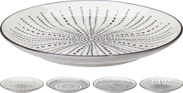 Dessertteller WHITE & BLACK in weiß/schwarz aus Porzellan